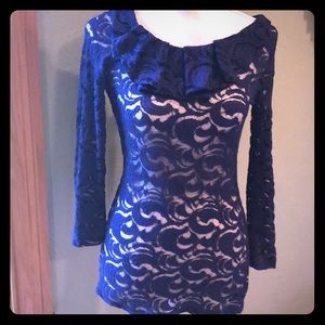 Anthropologie Women’s Navy Lace Shirt